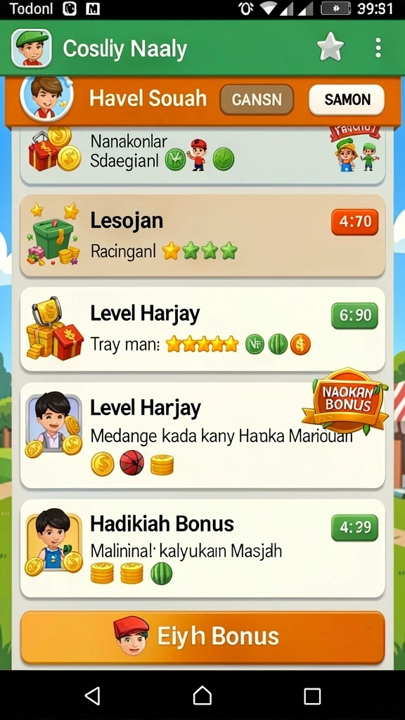 Tantangan baru di setiap level.