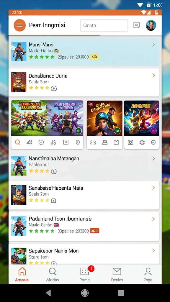 Screenshot menggambarkan fitur kustomisasi karakter yang beragam.