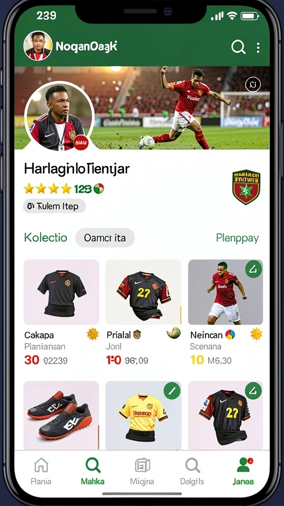Visualisasi pemain bintang dalam CR7VIP.