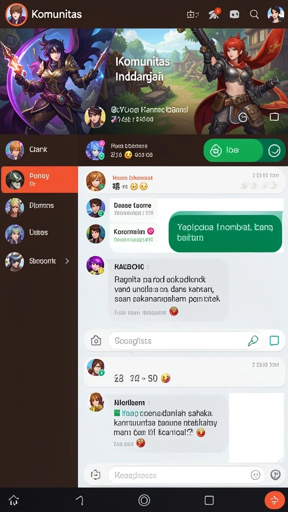 Karakter lucu yang tersedia untuk dimainkan.
