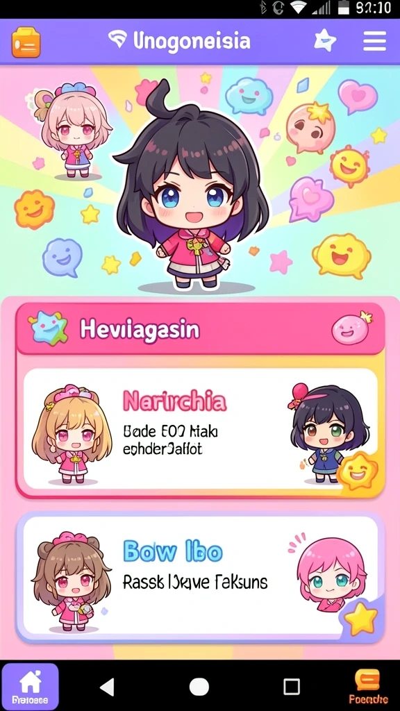 Tampilan grafis dunia game yang memukau dan berwarna-warni.