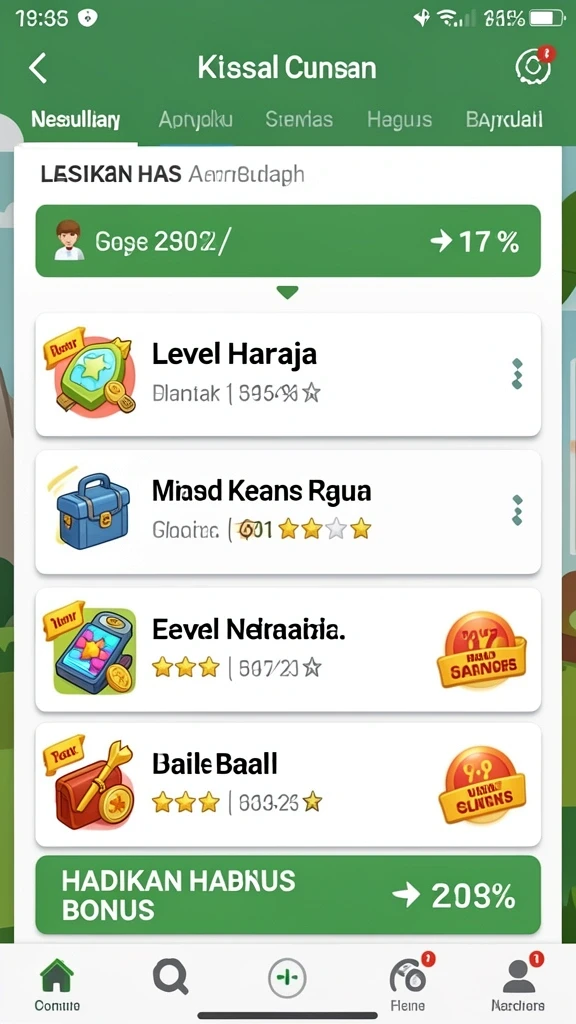 Tangkapan layar menarik saat karakter menyelesaikan level.