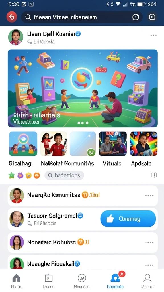 Tangkapan layar menunjukkan interaksi pemain dengan komunitas.
