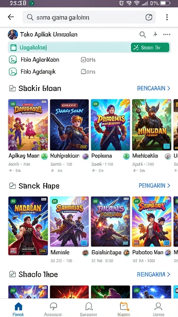 Lingkungan permainan yang indah dan detail.